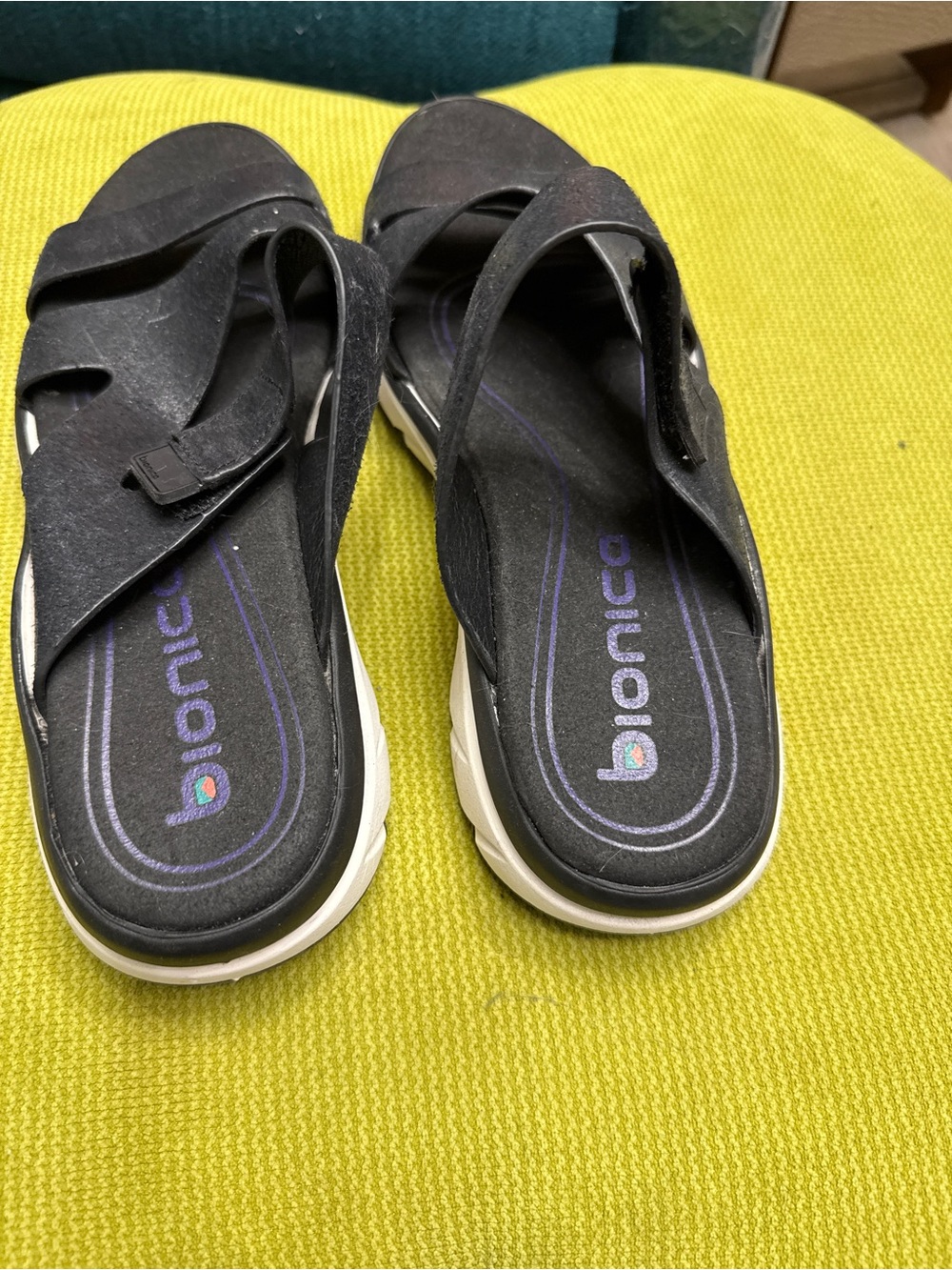 Bionica Black Slide Sandals with Dual Straps - Picture 4 of 4